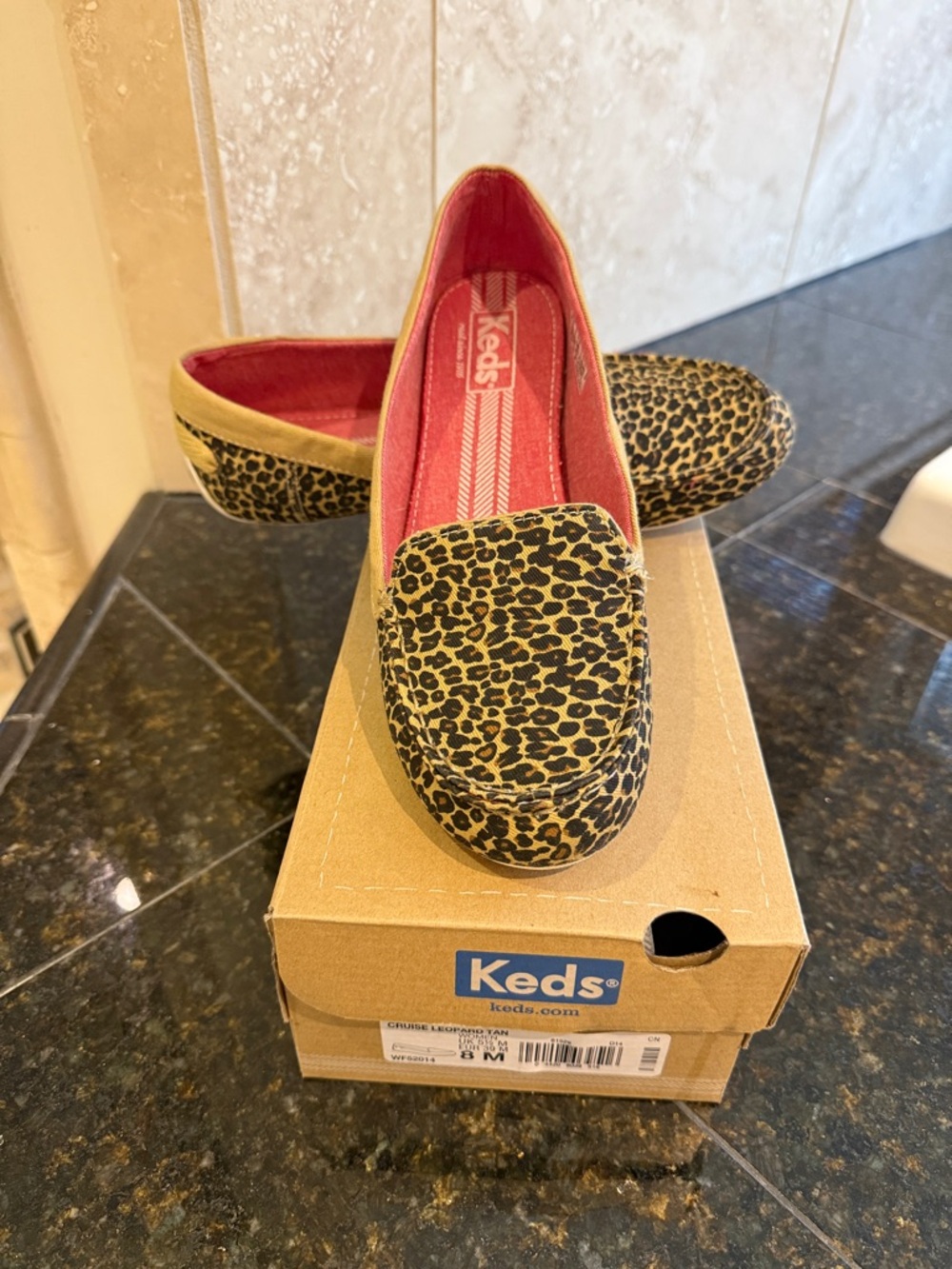 Keds Cruise Leopard Tan Slip Ons